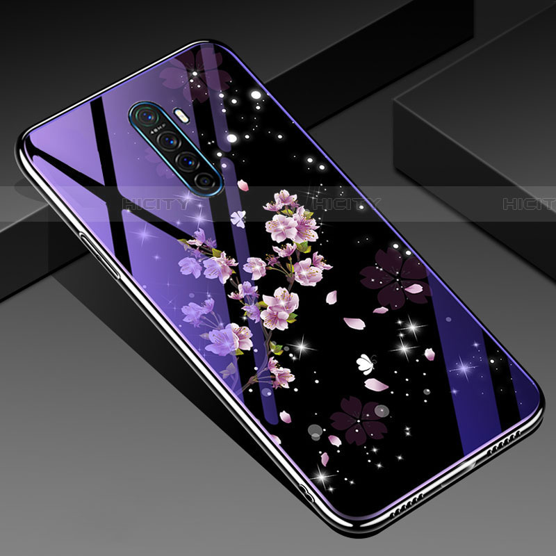 Custodia Silicone Gel Laterale Fiori Specchio Cover per Oppo Reno Ace