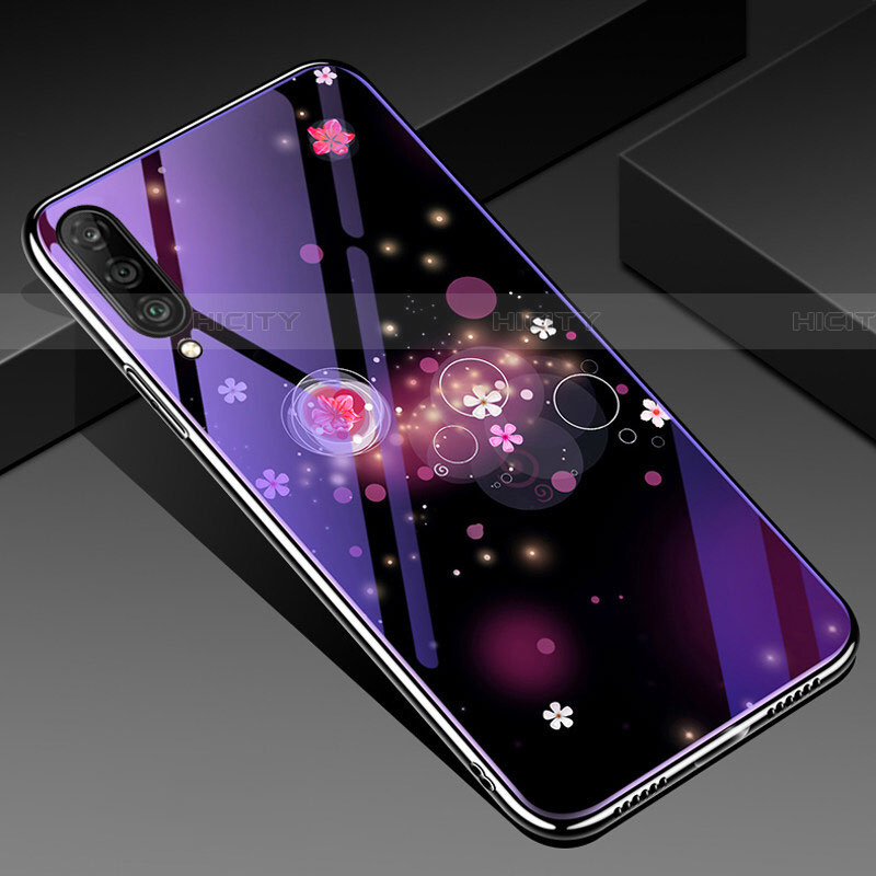 Custodia Silicone Gel Laterale Fiori Specchio Cover per Samsung Galaxy A70S Viola