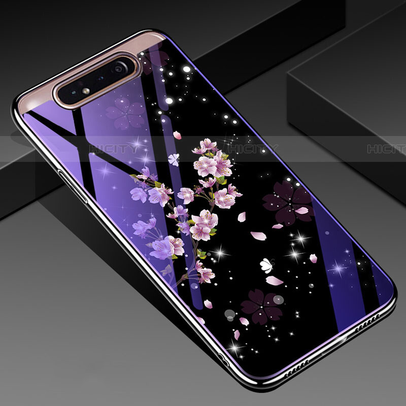 Custodia Silicone Gel Laterale Fiori Specchio Cover per Samsung Galaxy A90 4G