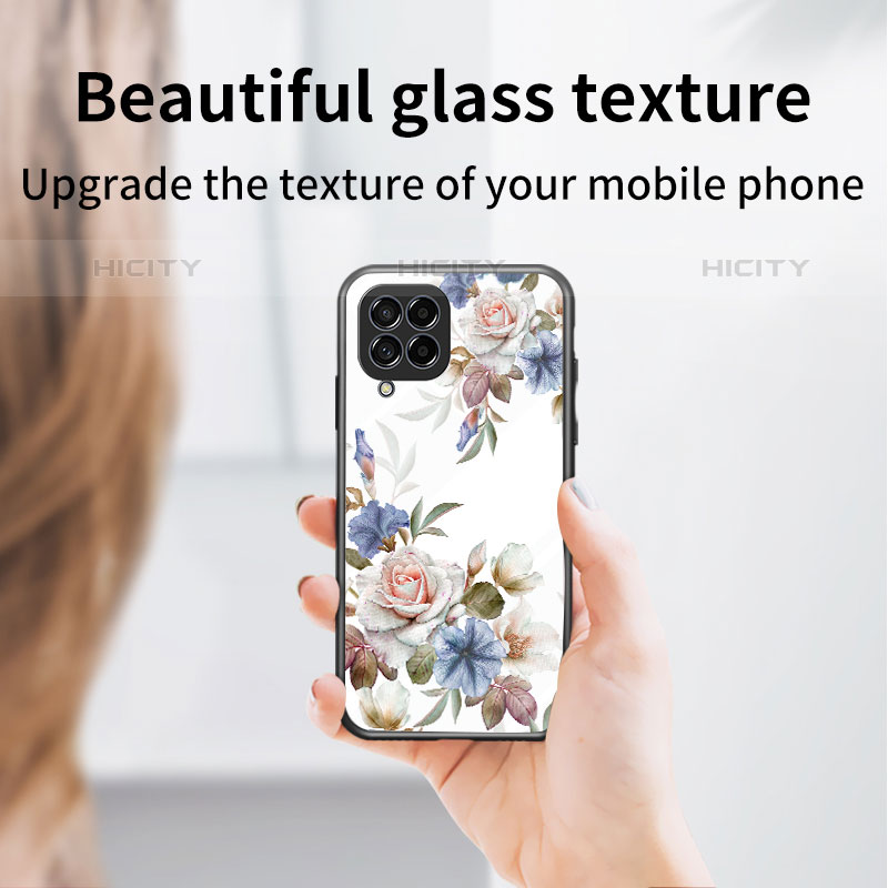 Custodia Silicone Gel Laterale Fiori Specchio Cover per Samsung Galaxy M53 5G