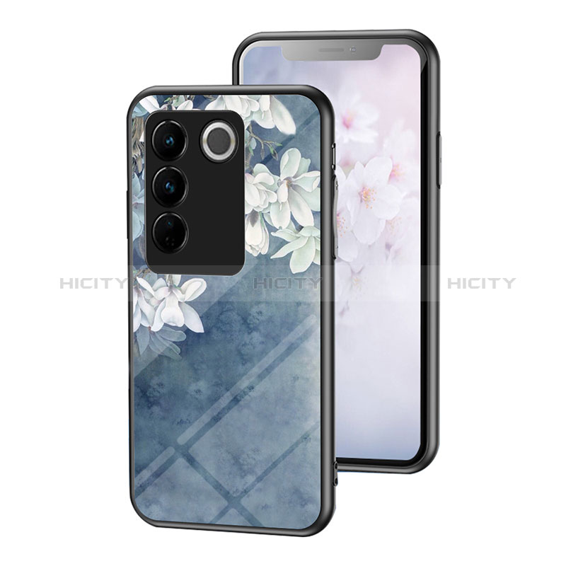 Custodia Silicone Gel Laterale Fiori Specchio Cover per Vivo V27 Pro 5G