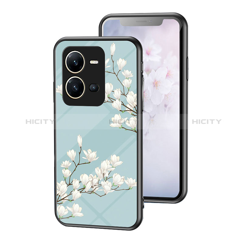 Custodia Silicone Gel Laterale Fiori Specchio Cover per Vivo X80 Lite 5G