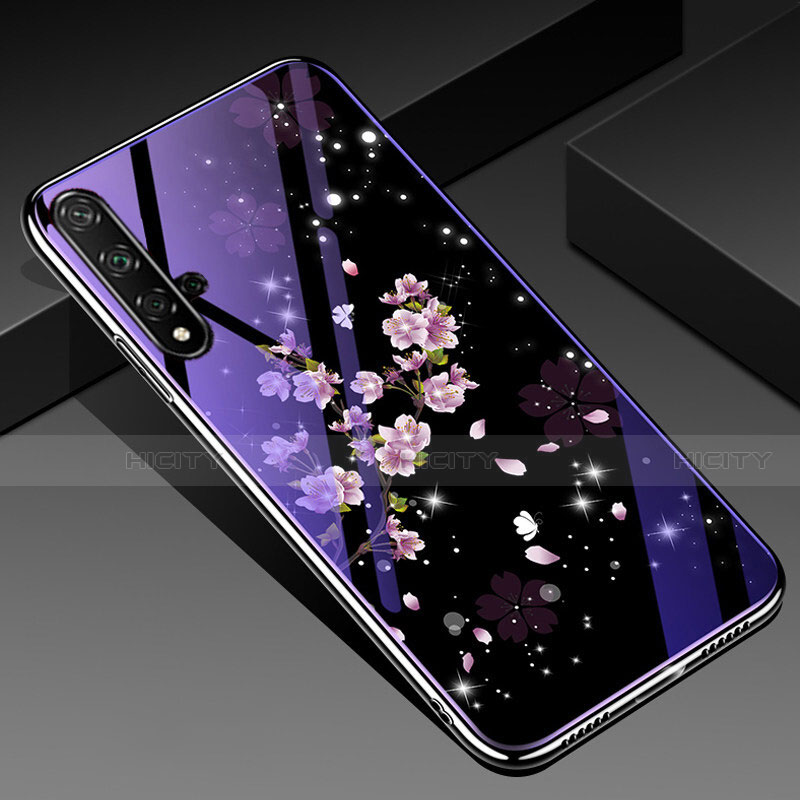 Custodia Silicone Gel Laterale Fiori Specchio Cover S01 per Huawei Honor 20