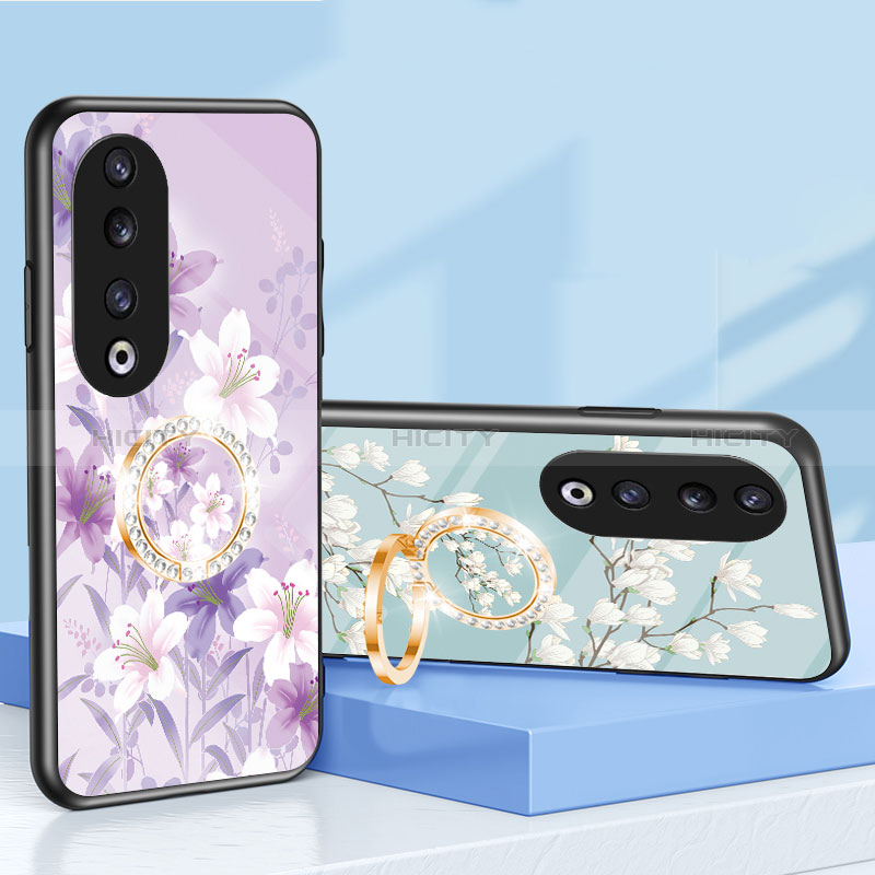 Custodia Silicone Gel Laterale Fiori Specchio Cover S01 per Huawei Honor 90 Pro 5G