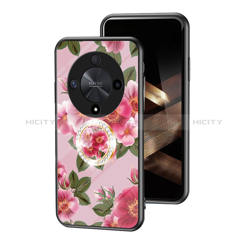 Custodia Silicone Gel Laterale Fiori Specchio Cover S01 per Huawei Honor X9b 5G