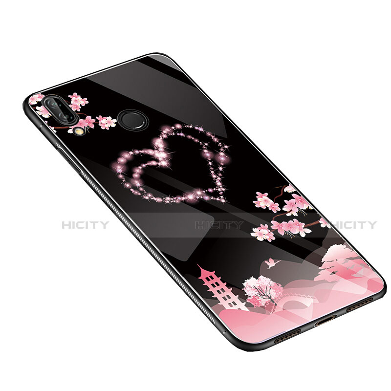 Custodia Silicone Gel Laterale Fiori Specchio Cover S01 per Huawei P20 Lite