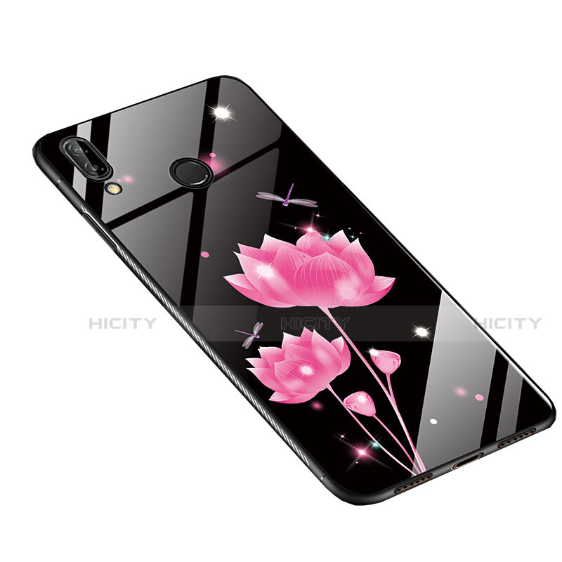 Custodia Silicone Gel Laterale Fiori Specchio Cover S01 per Huawei P20 Lite