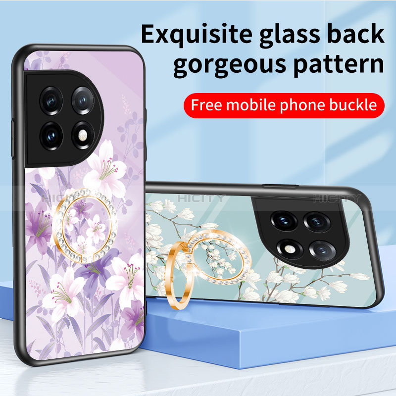Custodia Silicone Gel Laterale Fiori Specchio Cover S01 per OnePlus 11 5G
