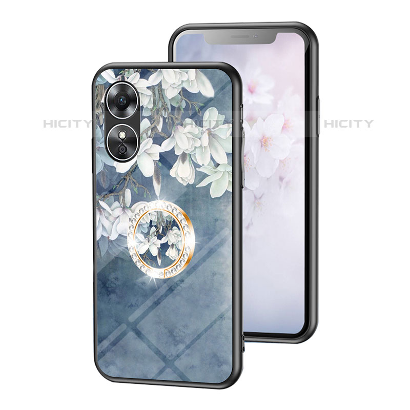 Custodia Silicone Gel Laterale Fiori Specchio Cover S01 per Oppo A17