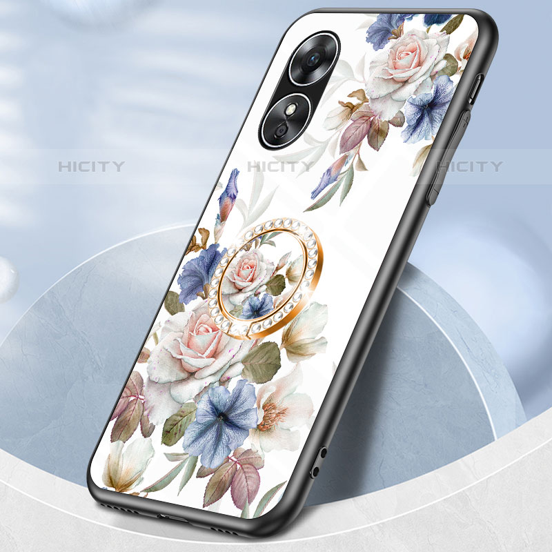 Custodia Silicone Gel Laterale Fiori Specchio Cover S01 per Oppo A17