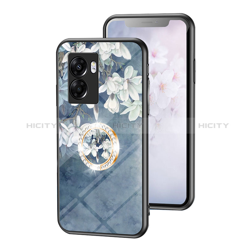 Custodia Silicone Gel Laterale Fiori Specchio Cover S01 per Oppo A56S 5G