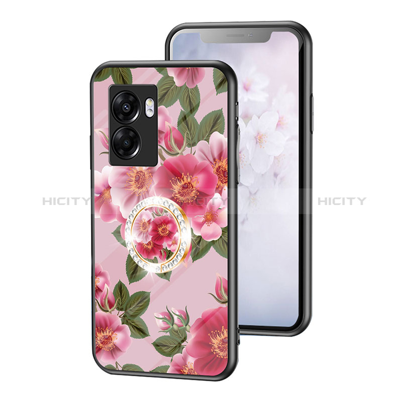 Custodia Silicone Gel Laterale Fiori Specchio Cover S01 per Oppo A56S 5G