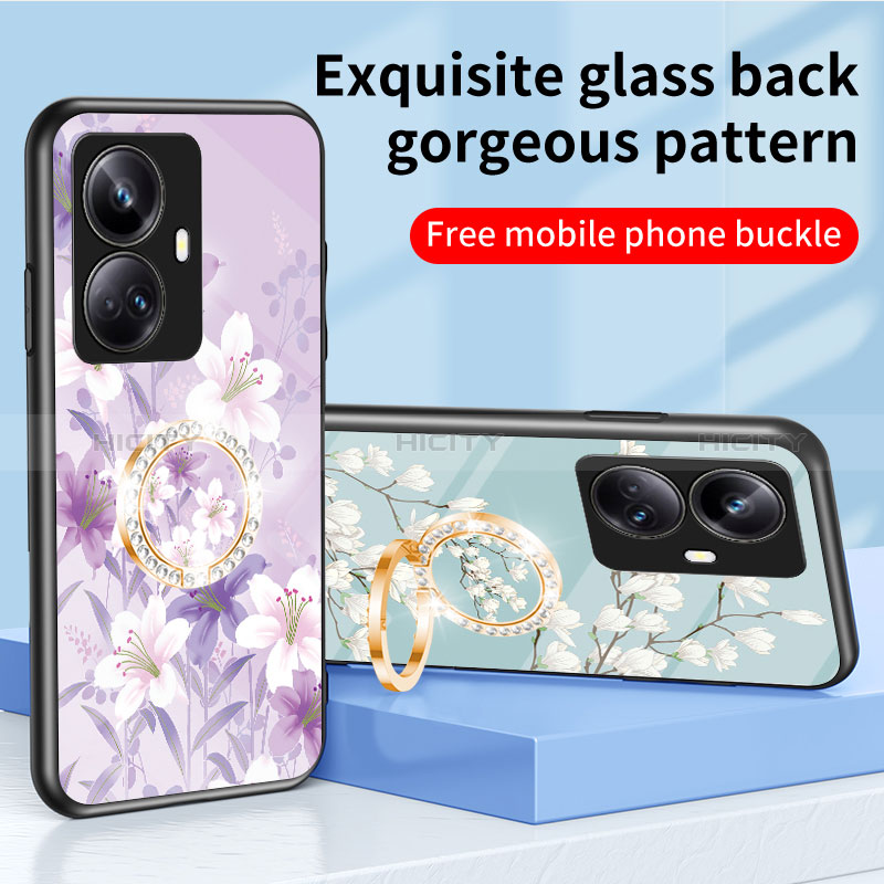 Custodia Silicone Gel Laterale Fiori Specchio Cover S01 per Realme 10 Pro+ Plus 5G