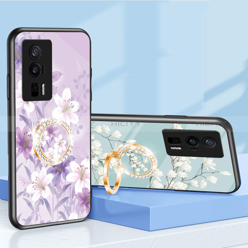 Custodia Silicone Gel Laterale Fiori Specchio Cover S01 per Xiaomi Poco F5 Pro 5G