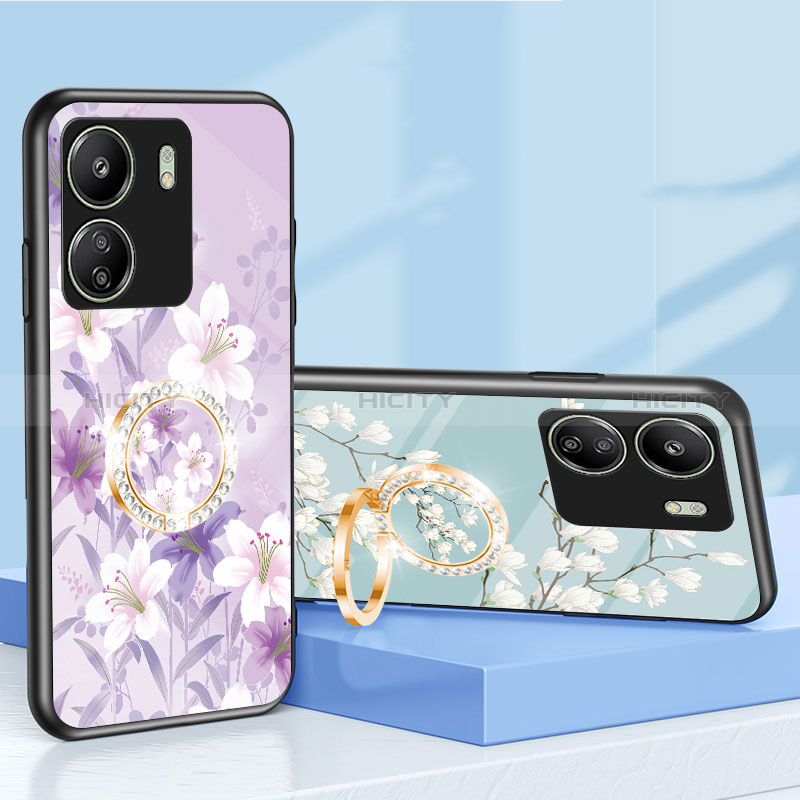 Custodia Silicone Gel Laterale Fiori Specchio Cover S01 per Xiaomi Redmi 13C