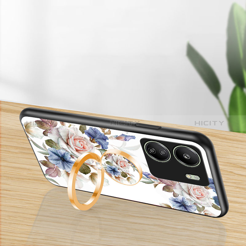Custodia Silicone Gel Laterale Fiori Specchio Cover S01 per Xiaomi Redmi 13C