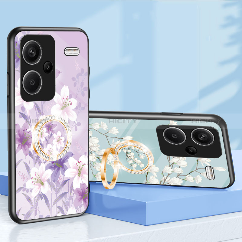 Custodia Silicone Gel Laterale Fiori Specchio Cover S01 per Xiaomi Redmi Note 13 Pro+ Plus 5G