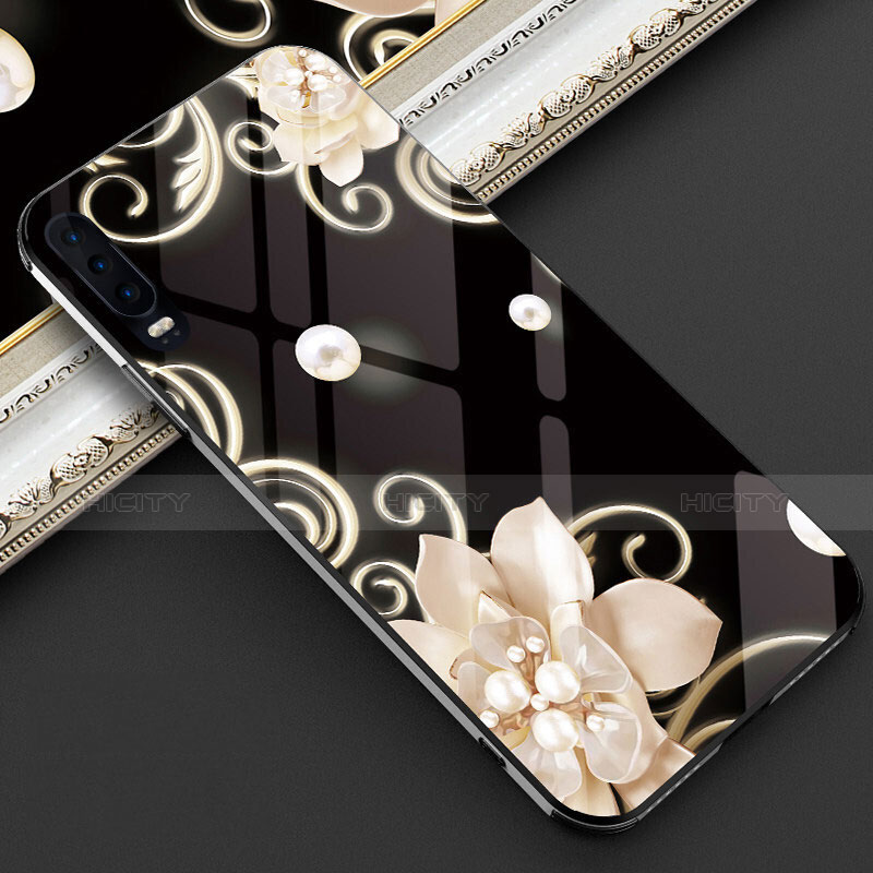 Custodia Silicone Gel Laterale Fiori Specchio Cover S02 per Huawei P30