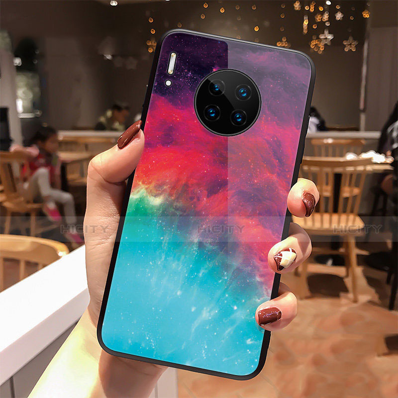 Custodia Silicone Gel Laterale Mistica Luna Stelle Specchio Cover per Huawei Mate 30 Multicolore