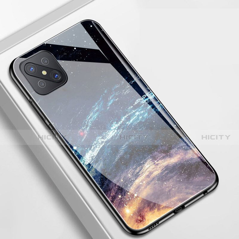 Custodia Silicone Gel Laterale Mistica Luna Stelle Specchio Cover per Oppo Reno4 Z 5G