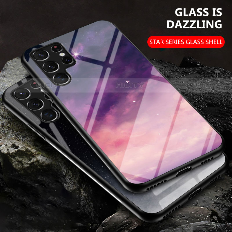 Custodia Silicone Gel Laterale Mistica Luna Stelle Specchio Cover per Samsung Galaxy S21 Ultra 5G