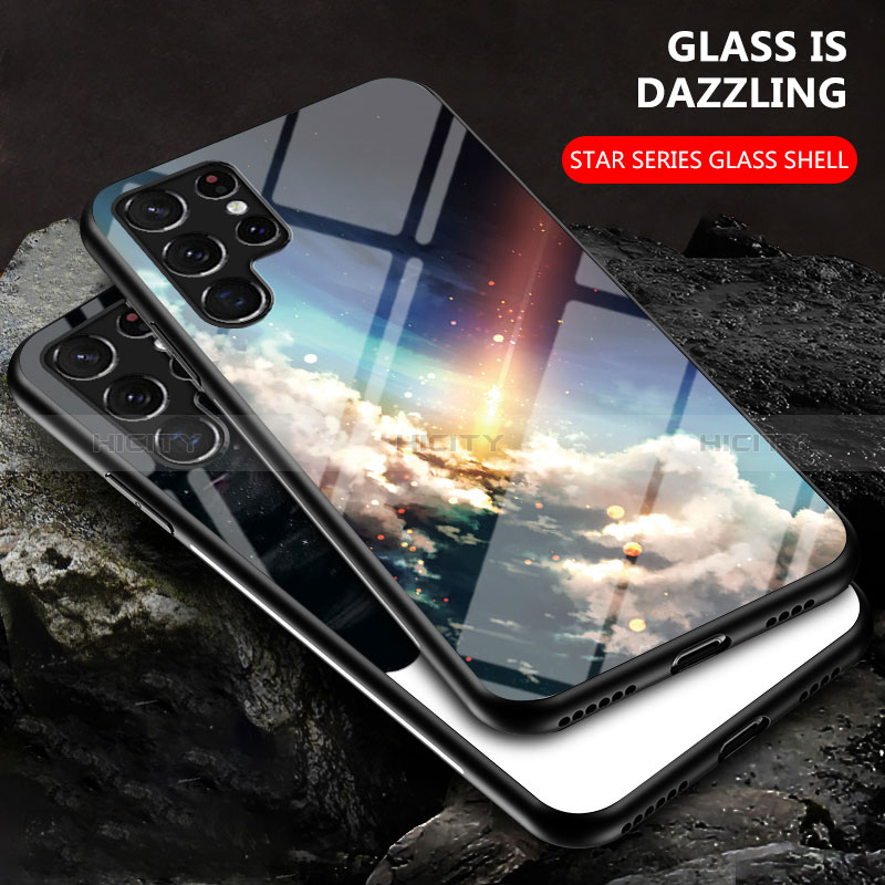 Custodia Silicone Gel Laterale Mistica Luna Stelle Specchio Cover per Samsung Galaxy S24 Ultra 5G