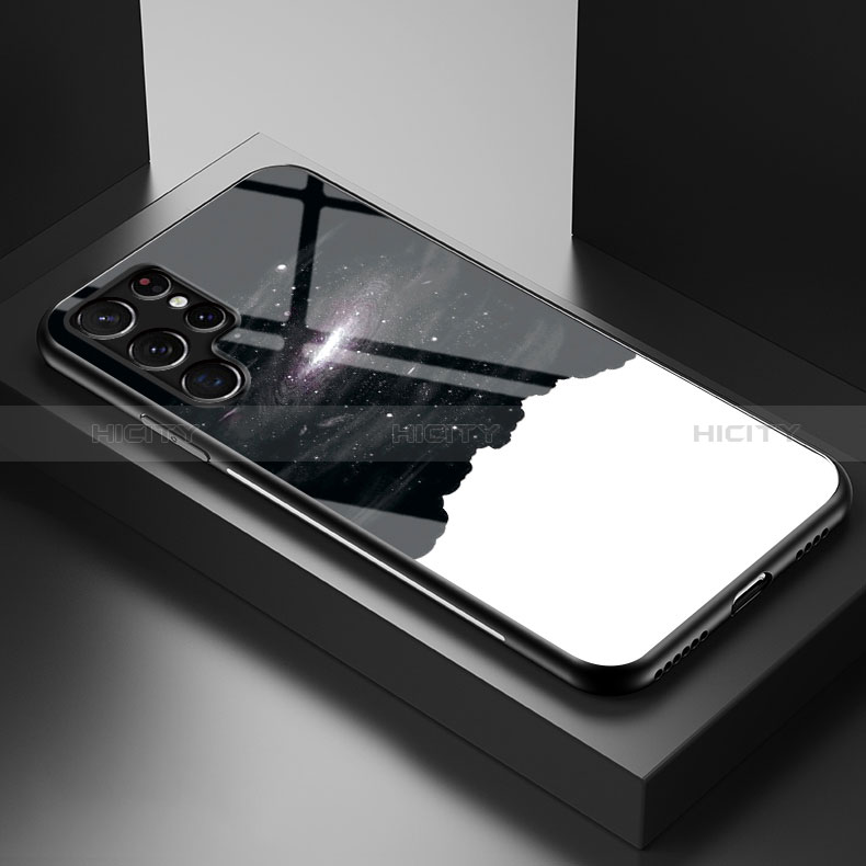 Custodia Silicone Gel Laterale Mistica Luna Stelle Specchio Cover S01 per Samsung Galaxy S24 Ultra 5G