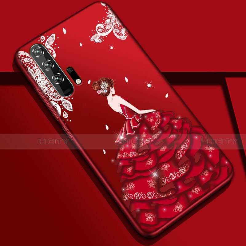 Custodia Silicone Gel Morbida Abito Ragazza Cover K01 per Huawei Honor 20 Pro