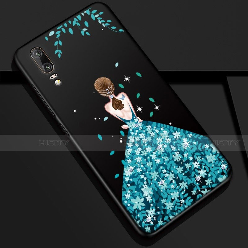 Custodia Silicone Gel Morbida Abito Ragazza Cover K01 per Huawei P20