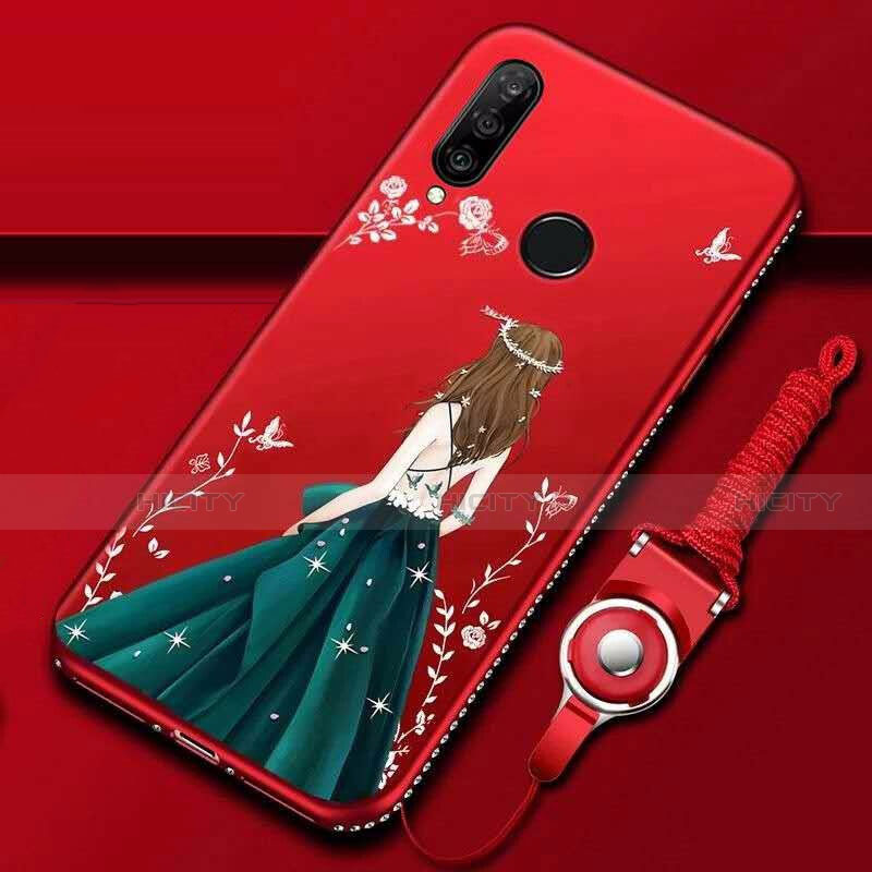 Custodia Silicone Gel Morbida Abito Ragazza Cover K01 per Huawei P30 Lite New Edition