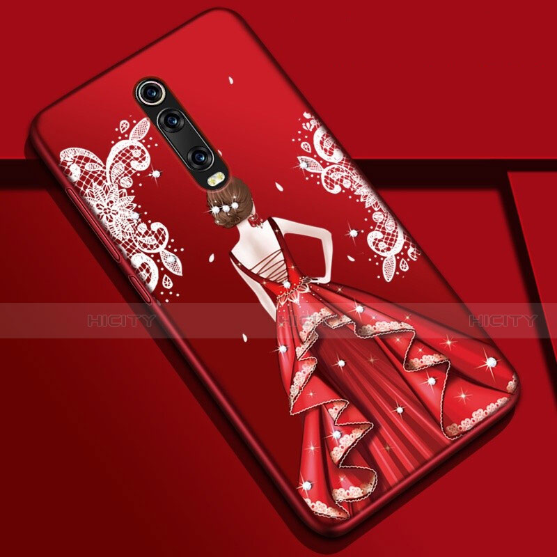 Custodia Silicone Gel Morbida Abito Ragazza Cover K01 per Xiaomi Mi 9T