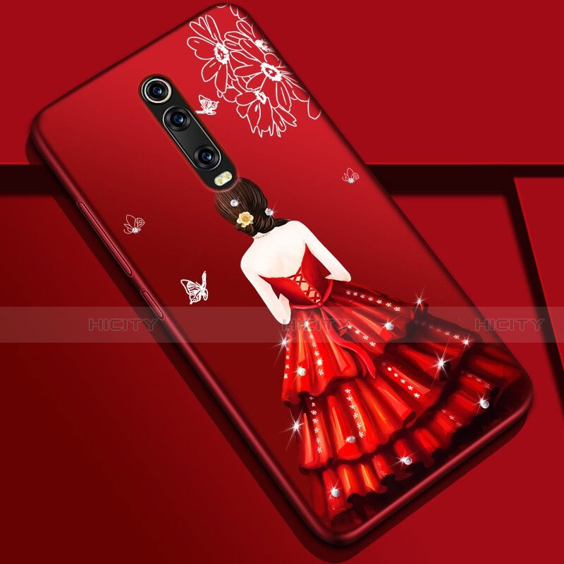 Custodia Silicone Gel Morbida Abito Ragazza Cover K01 per Xiaomi Mi 9T