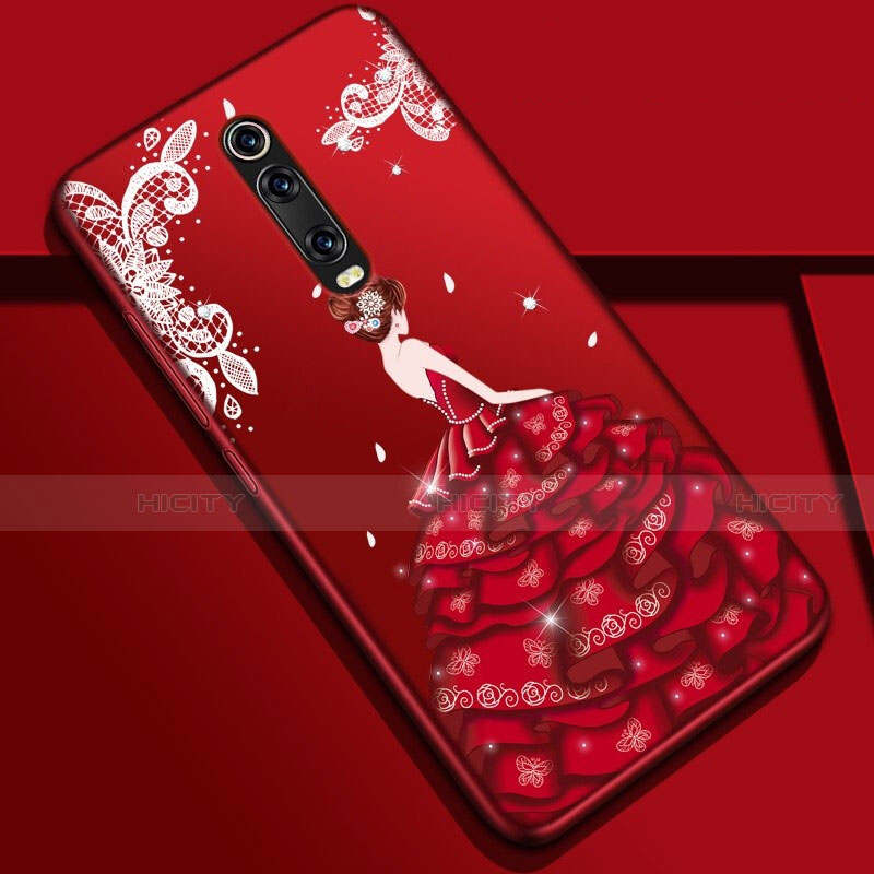 Custodia Silicone Gel Morbida Abito Ragazza Cover K01 per Xiaomi Mi 9T