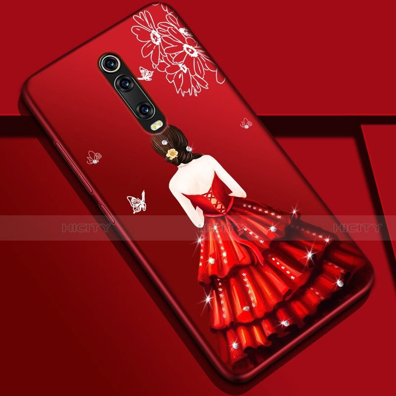 Custodia Silicone Gel Morbida Abito Ragazza Cover K01 per Xiaomi Redmi K20 Pro Multicolore