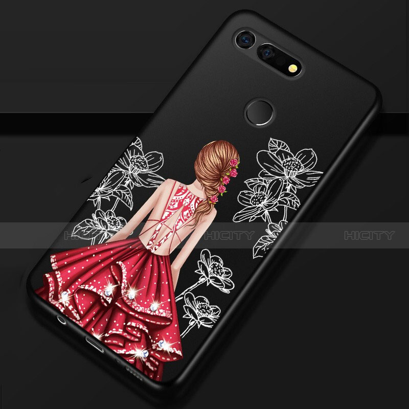 Custodia Silicone Gel Morbida Abito Ragazza Cover K02 per Huawei Honor V20