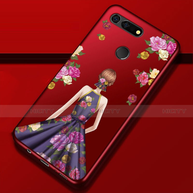 Custodia Silicone Gel Morbida Abito Ragazza Cover K02 per Huawei Honor V20