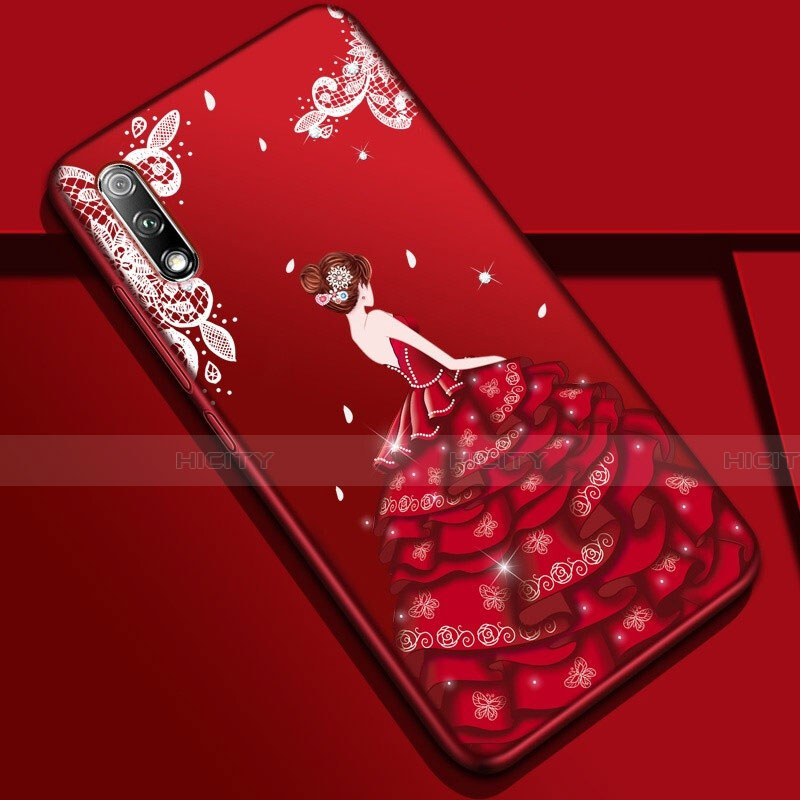 Custodia Silicone Gel Morbida Abito Ragazza Cover per Huawei Honor 9X
