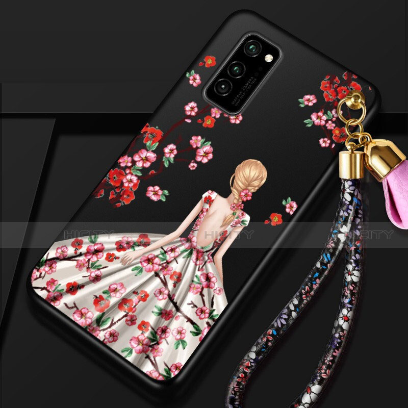 Custodia Silicone Gel Morbida Abito Ragazza Cover per Huawei Honor View 30 5G