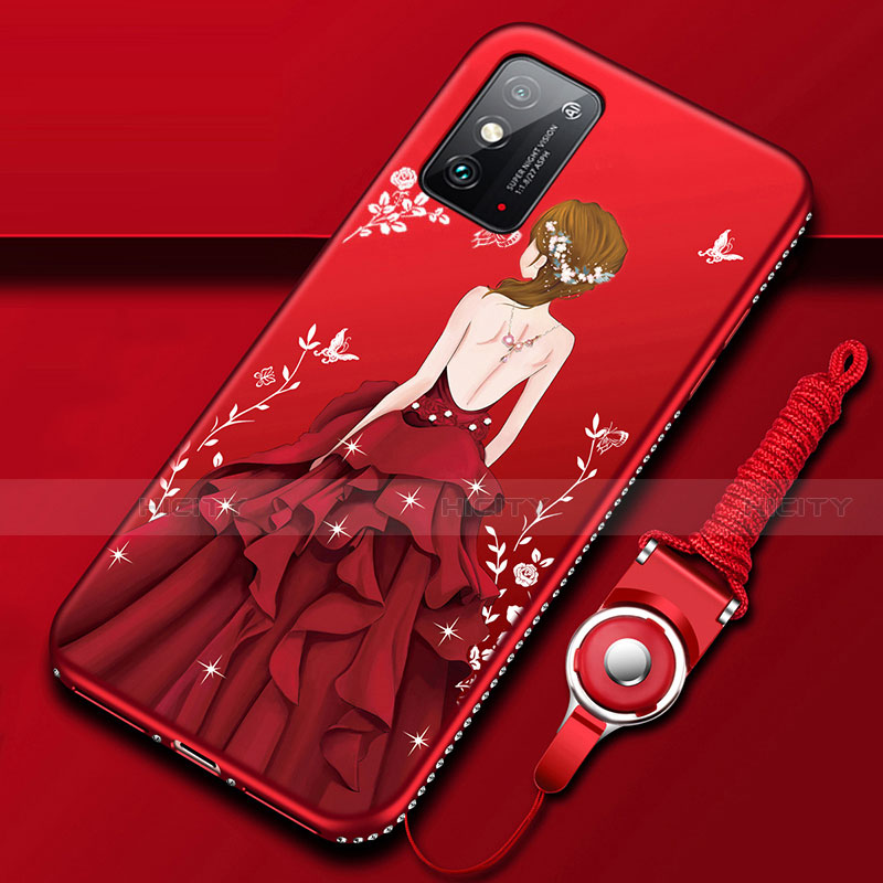 Custodia Silicone Gel Morbida Abito Ragazza Cover per Huawei Honor X10 Max 5G