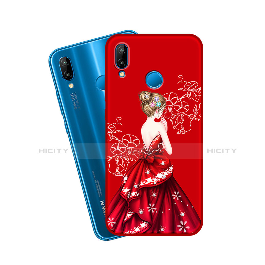 Custodia Silicone Gel Morbida Abito Ragazza Cover per Huawei Nova 3e