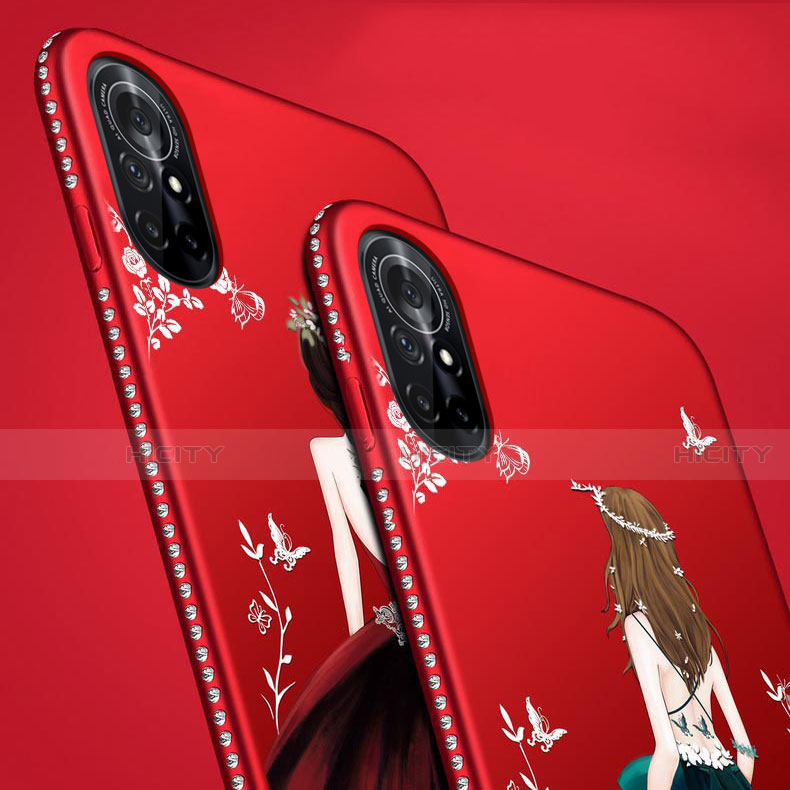 Custodia Silicone Gel Morbida Abito Ragazza Cover per Huawei Nova 8 5G