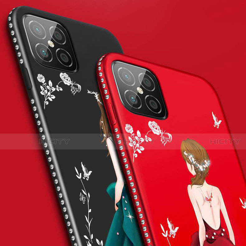 Custodia Silicone Gel Morbida Abito Ragazza Cover per Huawei Nova 8 SE 5G