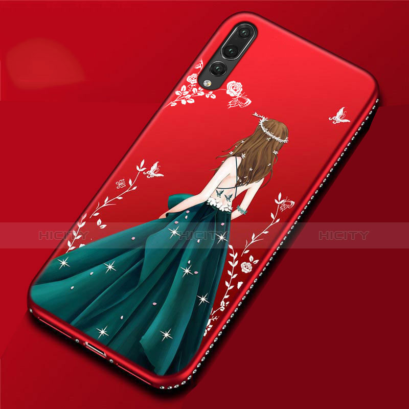 Custodia Silicone Gel Morbida Abito Ragazza Cover per Huawei P20 Pro