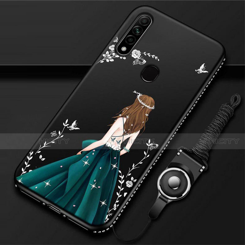 Custodia Silicone Gel Morbida Abito Ragazza Cover per Oppo A31 Verde