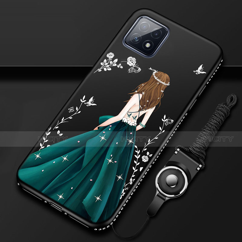 Custodia Silicone Gel Morbida Abito Ragazza Cover per Oppo A72 5G