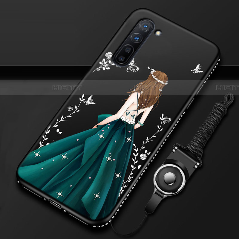 Custodia Silicone Gel Morbida Abito Ragazza Cover per Oppo Reno3