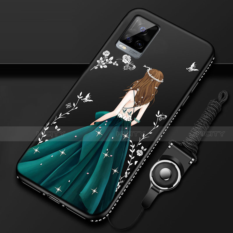 Custodia Silicone Gel Morbida Abito Ragazza Cover per Vivo V20 Pro 5G