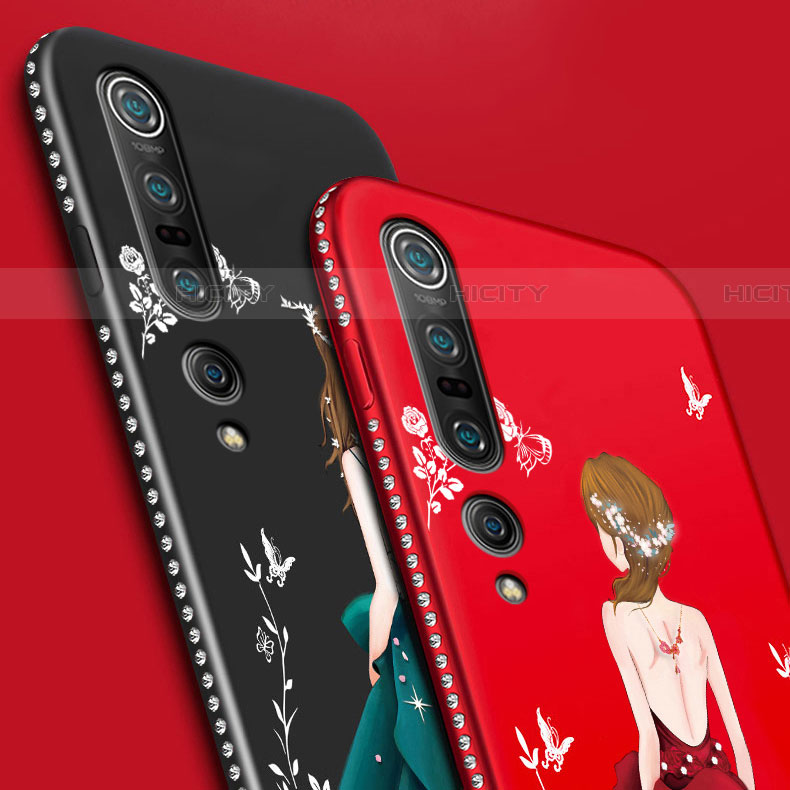 Custodia Silicone Gel Morbida Abito Ragazza Cover per Xiaomi Mi 10 Pro