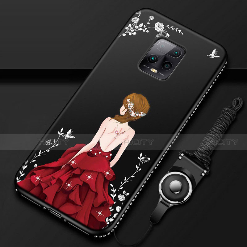 Custodia Silicone Gel Morbida Abito Ragazza Cover per Xiaomi Redmi 10X Pro 5G