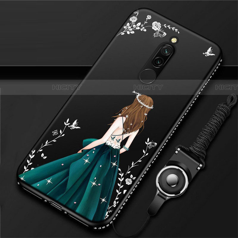 Custodia Silicone Gel Morbida Abito Ragazza Cover per Xiaomi Redmi 8